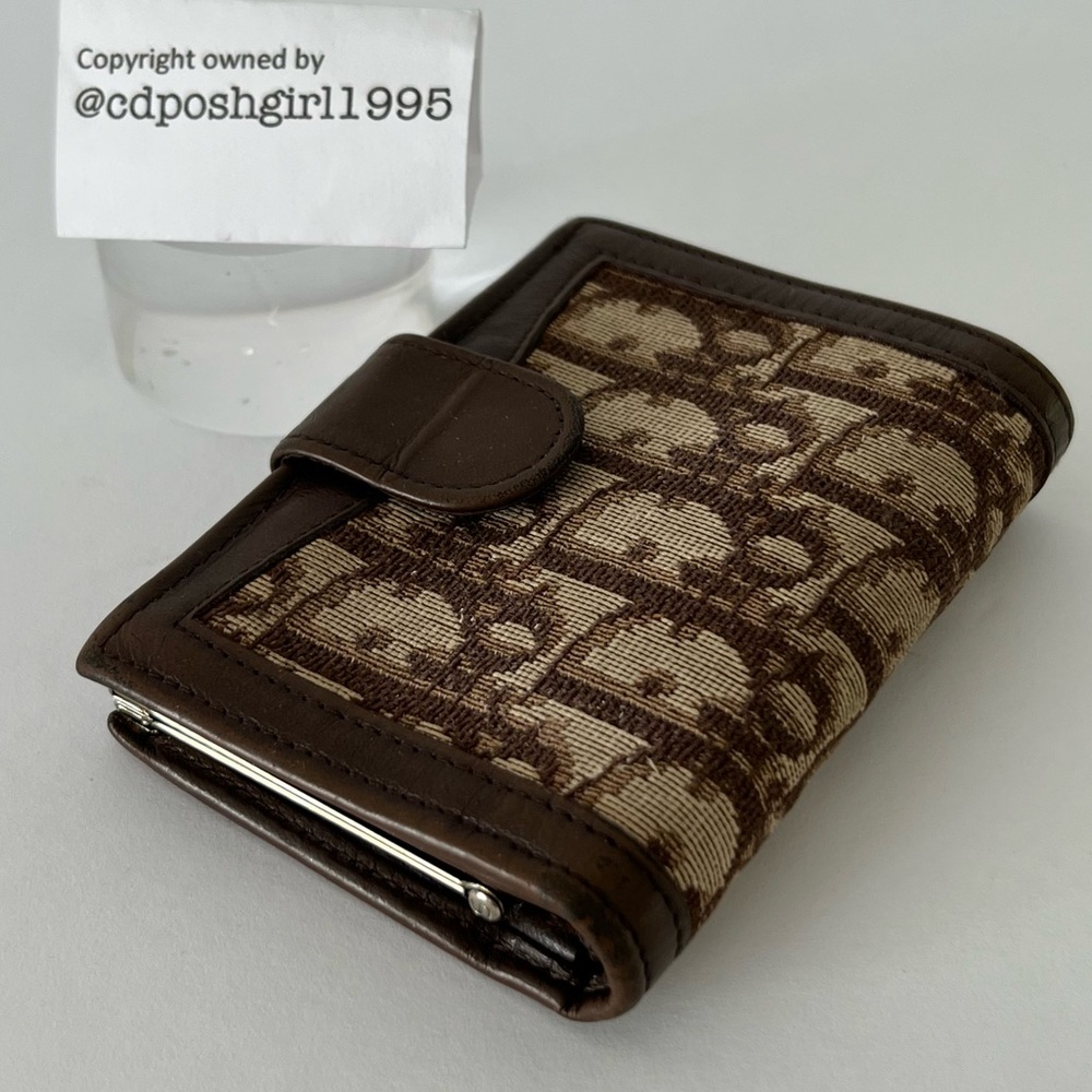 Vintage 70s Christian Dior Diorissimo oblique monogram wallet Leather canvas - Picture 8 of 16